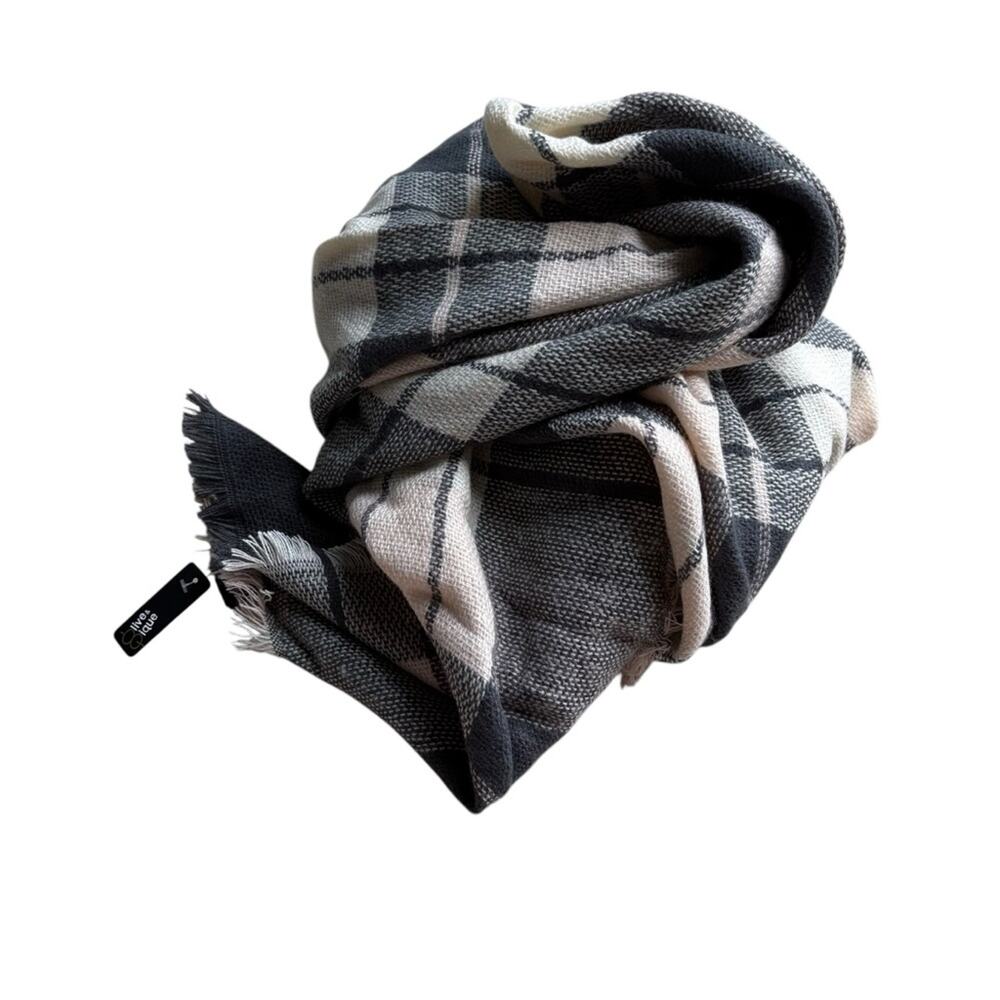 Gray and Cream Elegant Scarf Wrap